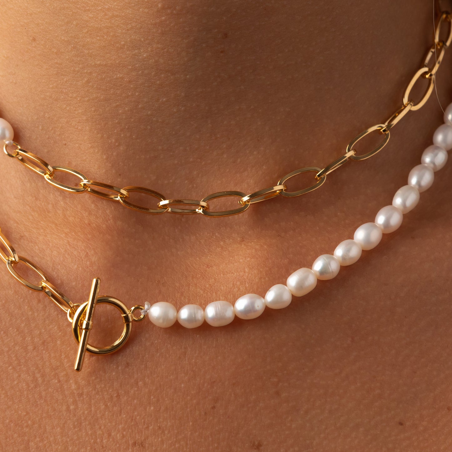 Lydia Necklace  - 18K Gold Plated + Real Freshwater Pearls